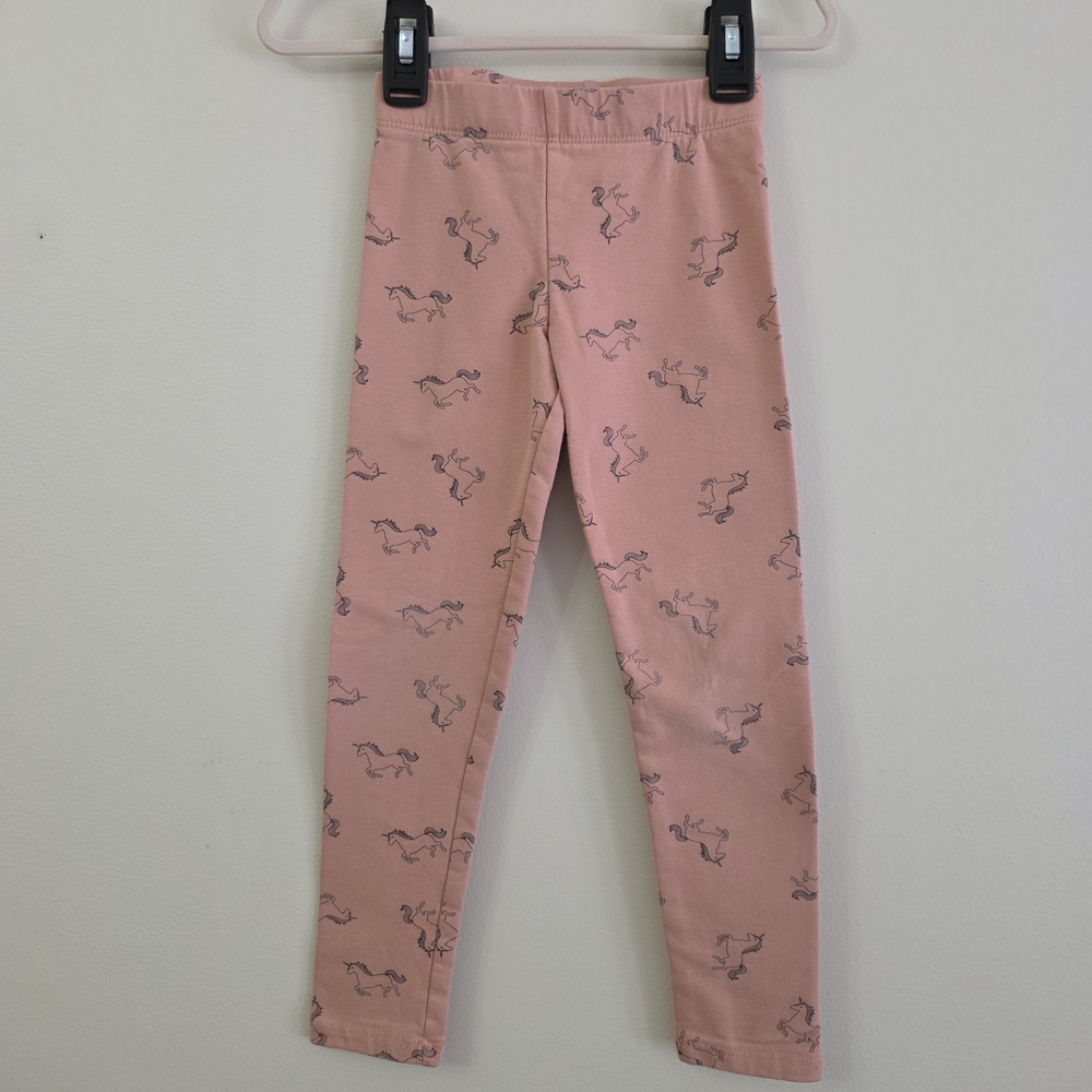 H&M Pink Fleece Leggings with Unicorn Print